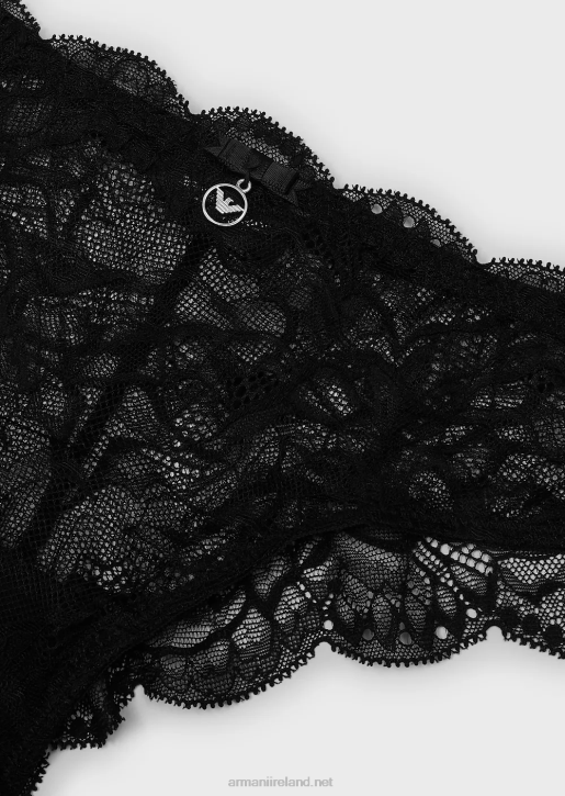 Women 086V165 Virtual Lace Brazilian Briefs Armani Black