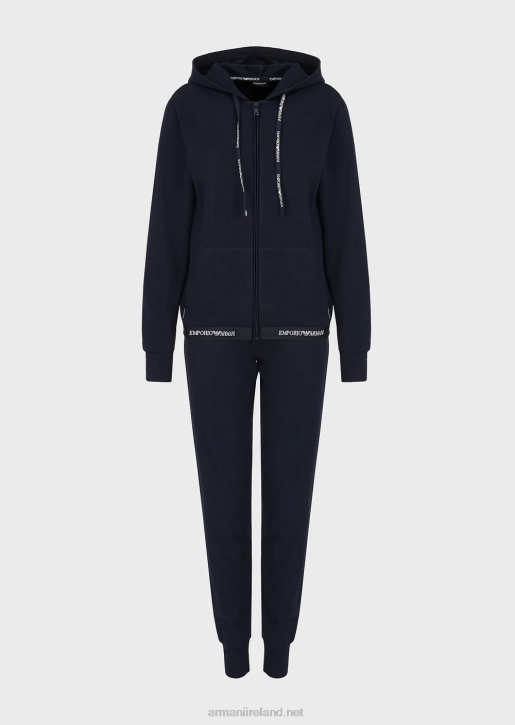 Women 086V171 Loungewear Tracksuit With Logo Trim Armani Navy Blue