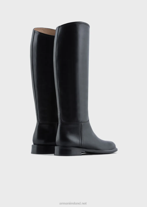 Women 086V492 Icon Glossy-Leather Boots Armani Black