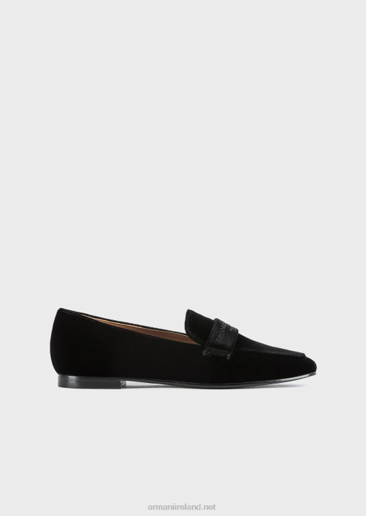 Women 086V498 Velvet Loafers Armani Black