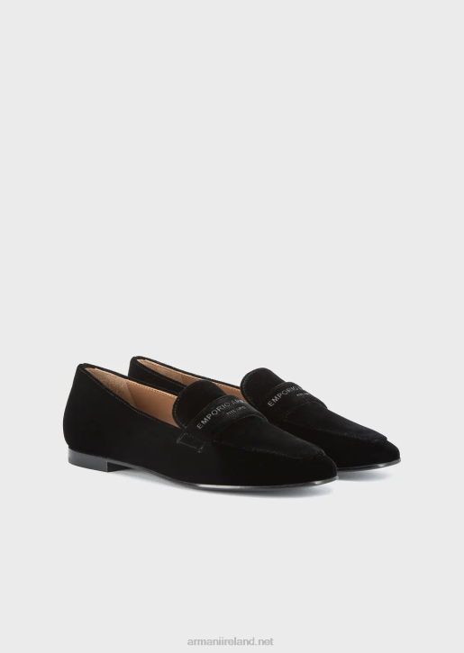 Women 086V498 Velvet Loafers Armani Black