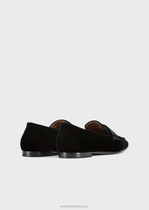 Women 086V498 Velvet Loafers Armani Black