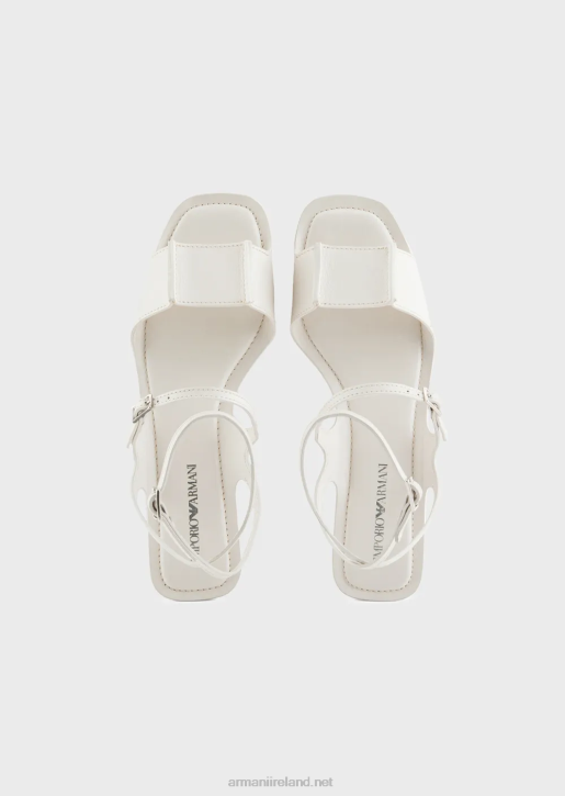 Women 086V531 Leather Double-Strap Sandals Armani Milky White