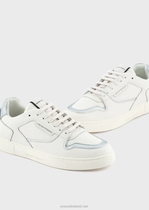 Women 086V547 Multicoloured Leather Sneakers Armani White